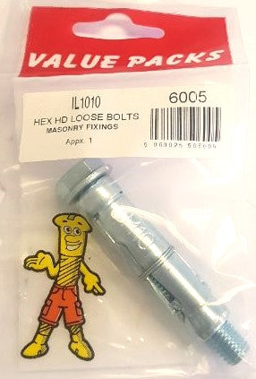 6005-LB10-M10 Boulon desserré à tête hexagonale – 1/paquet – Fixations de qualité