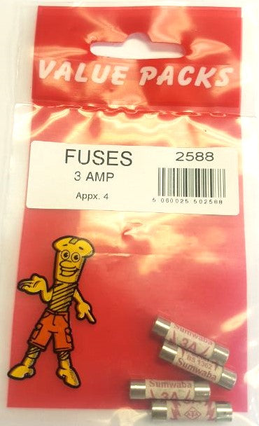 Fusibles 3 A de haute qualité 2588 F3 - Lot de 4