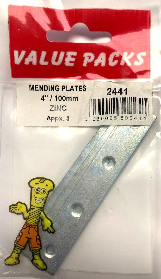 2441 ZMP400 Platines de réparation en zinc 100 mm - Lot de 3