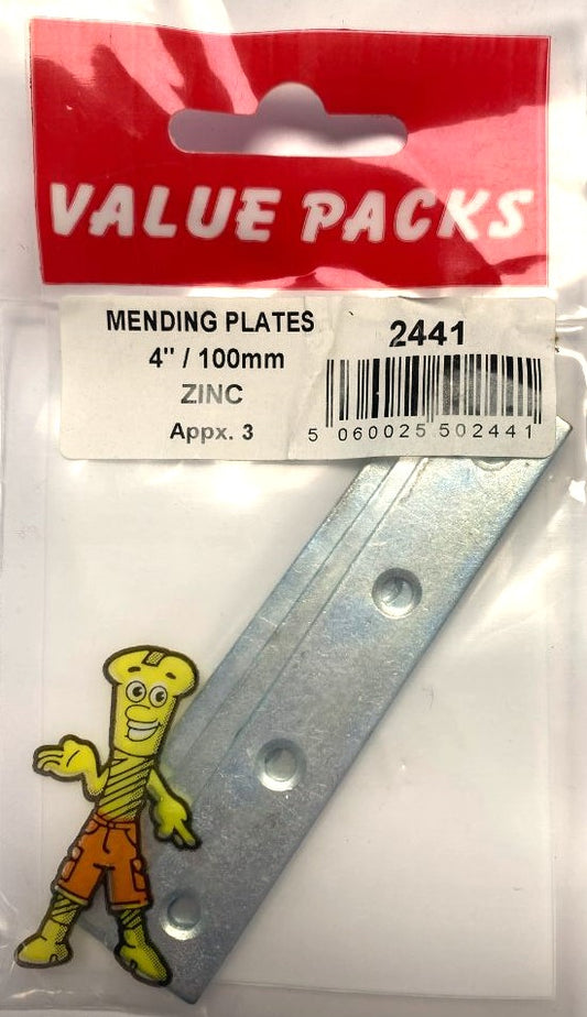 2441 ZMP400 Platines de réparation en zinc 100 mm - Lot de 3