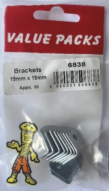 6838 - SB19X19 Zinc Brackets (10/PK