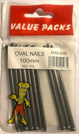 0935 - NO100 Oval Nails: 100mm Length, 130g/PK | High-Quality Hardware for Precision Crafting