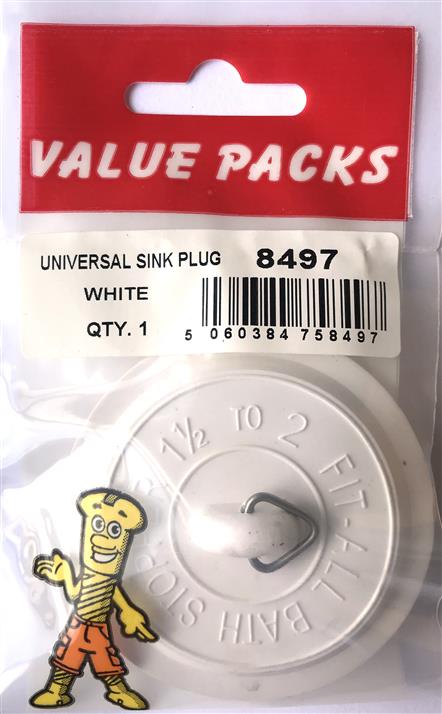 8497 - USP - Universal Sink Plug - 1/PK | Convenient Kitchen & Bathroom Essential