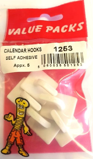 1253 - SACH - Crochets auto-adhésifs pour calendrier - 5/paquet (env.) (P3375)