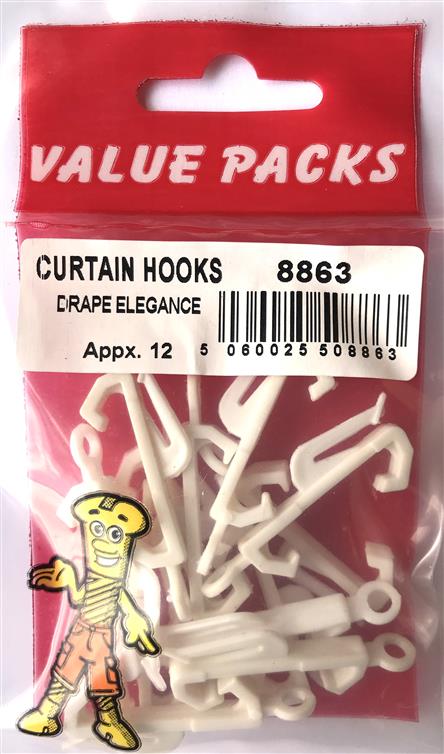 8863 CHDE Attaches pour rideaux Drape Elegance - 12/PAQ