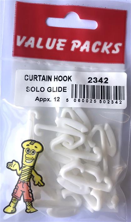 2342 CHS Solo Curtain Hooks - Convenient Pack of 12 for Effortless Curtain Hanging