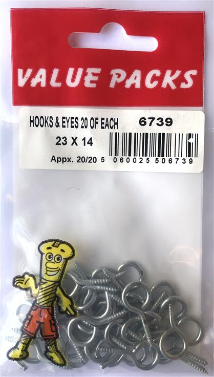 6739 - 23HE - 23 x 14 Hooks & Eyes Set