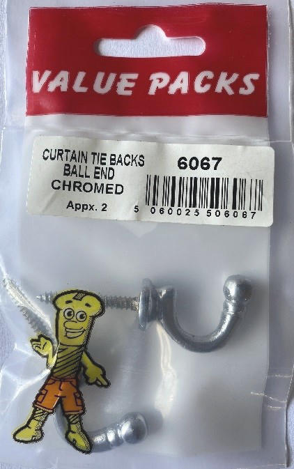 Embrasses chromées à boule pour rideaux - Paquet de 2 (environ) | CTBC 6067
