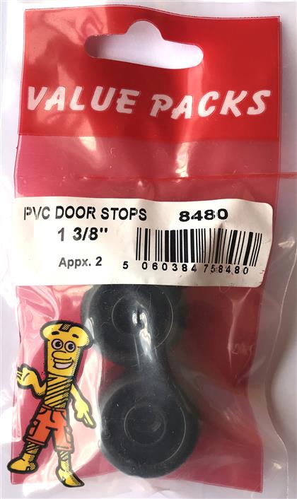 Butoirs de porte noirs en PVC de 3,5 cm - Lot de 2