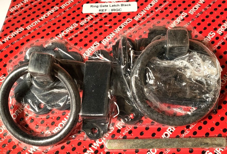 Loquet de portail IRGC, modèle anneau, noir -