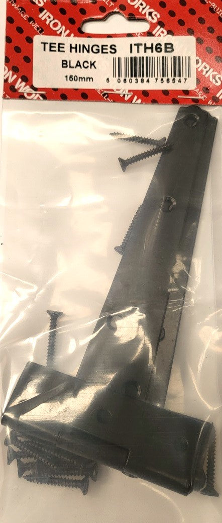Charnières en T noires de qualité supérieure ITH12B – 30,5 cm (la paire)