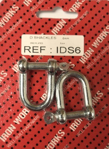 IDS6 - Manille droite zinguée 6 mm, 2 pièces