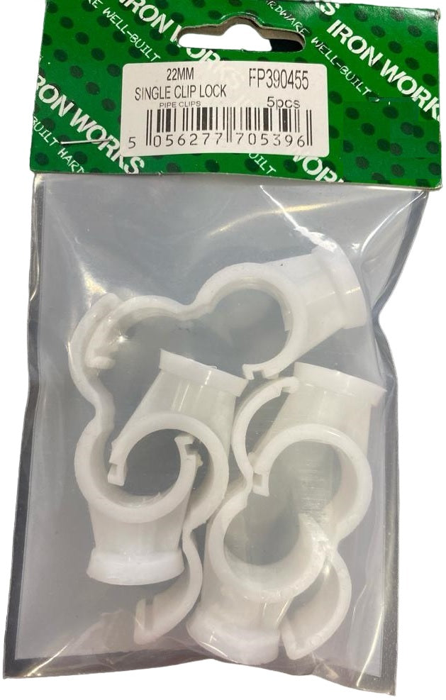 5396 FP390455: Collier de fixation à charnière pour tube simple 22 mm (lot de 5)