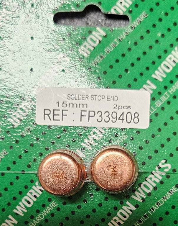 FP339408 - 15MM Solder Ring Stop End Pk of 2