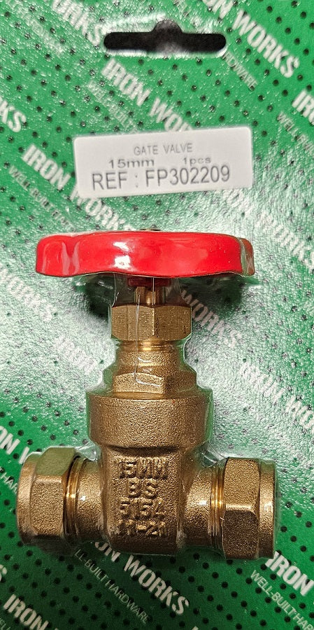 15mm Brass Gate Valve BS5154 WRAS Approved - 4931 FP302209 - High-Quality Plumbing Valve