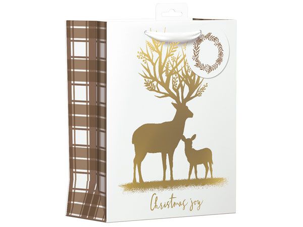 Giftmaker Medium Christmas Gift Bag - Gold Stag