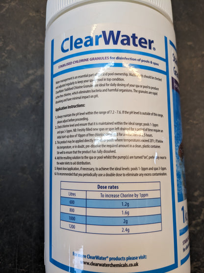 Granulés de chlore stabilisé Eaux Claires 1kg