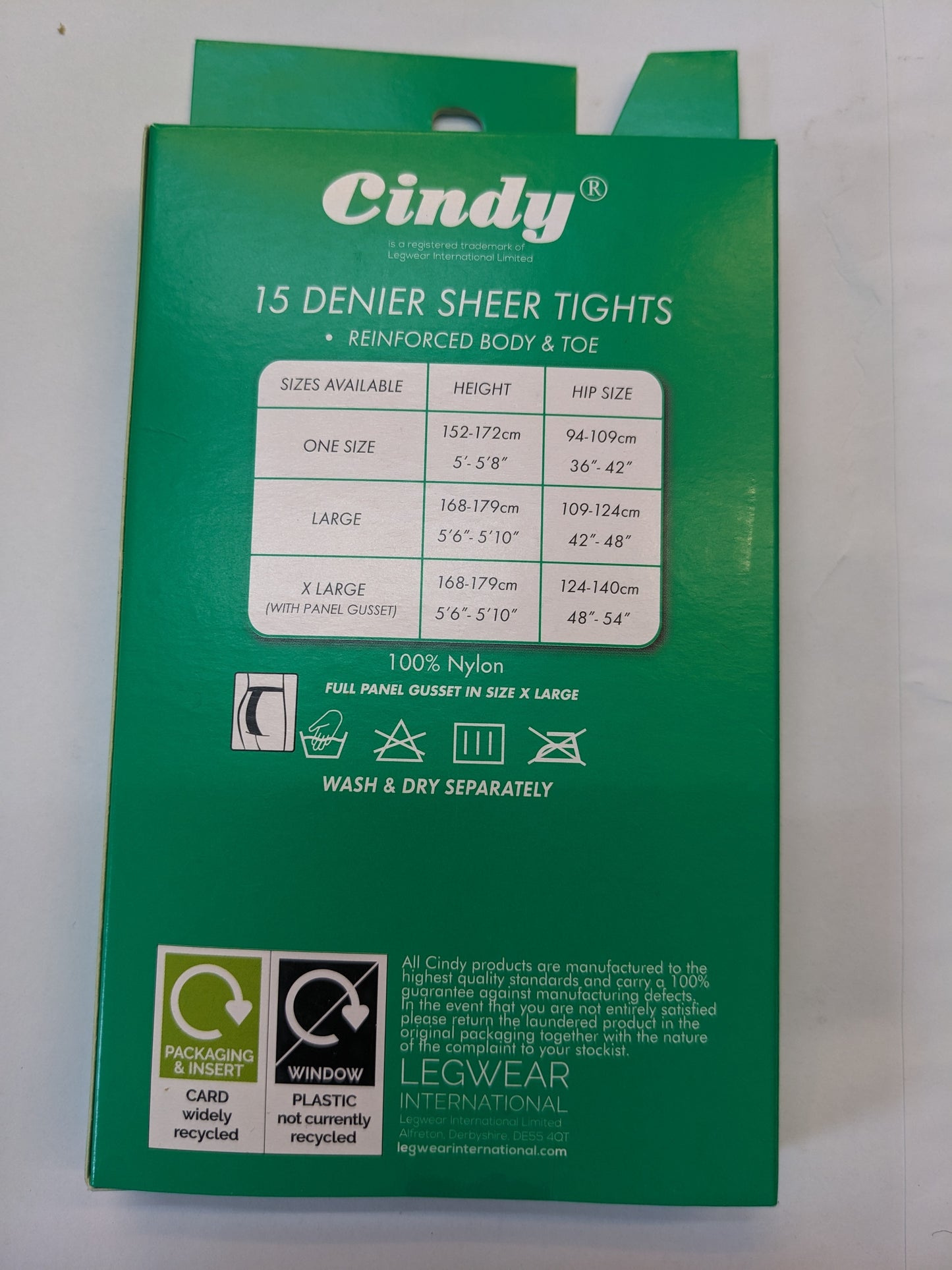 Cindy 15 Denier Sheer Tights Black XLarge