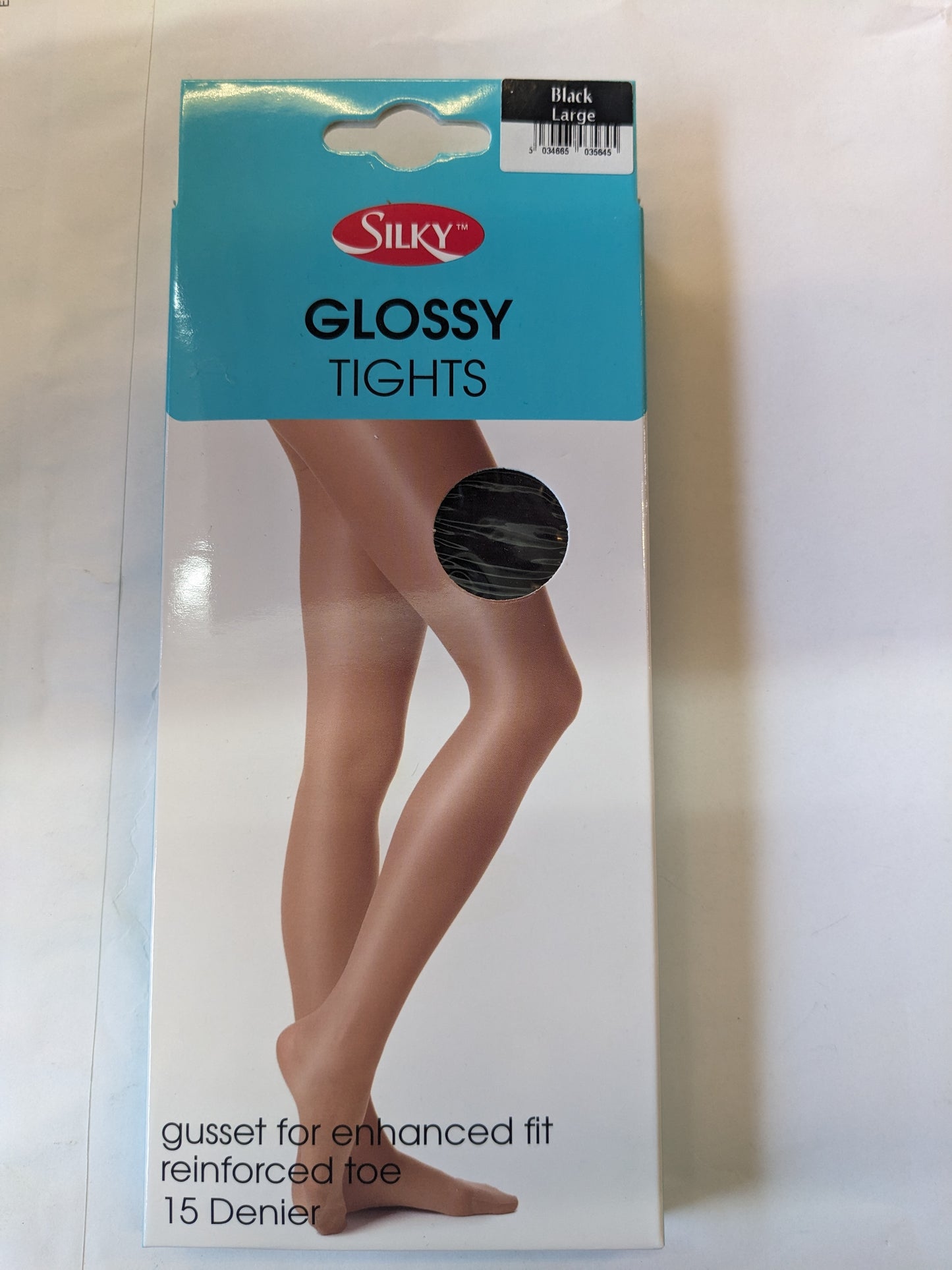 Silky Glossy Tights Black Large