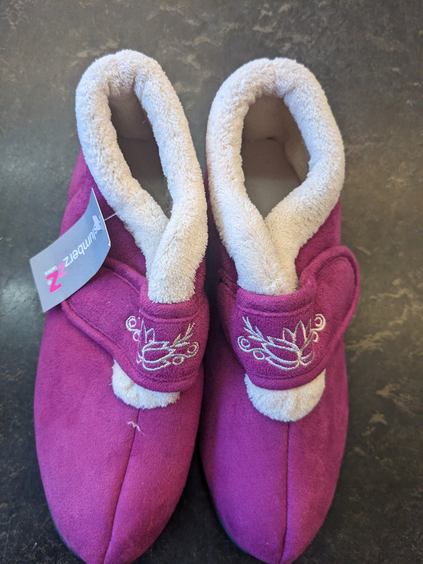 Ladies Easy Access Full Slippers  Raspberry size 3