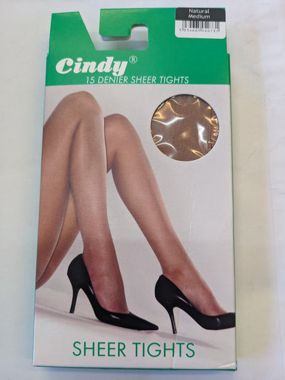Cindy 15 Denier Sheer Tights Natural Medium