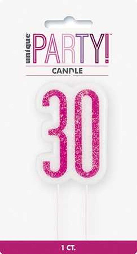 PINK GLITZ 30TH CANDLE