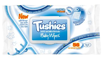 Tushies Baby Wipes 56's Extra Sensitive