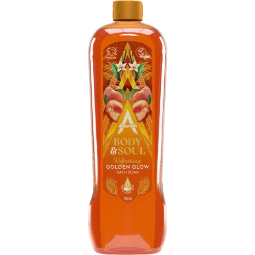 ASTONISH BODY & SOUL REFRESHING GOLDEN GLOW BATH SOAK 750ml