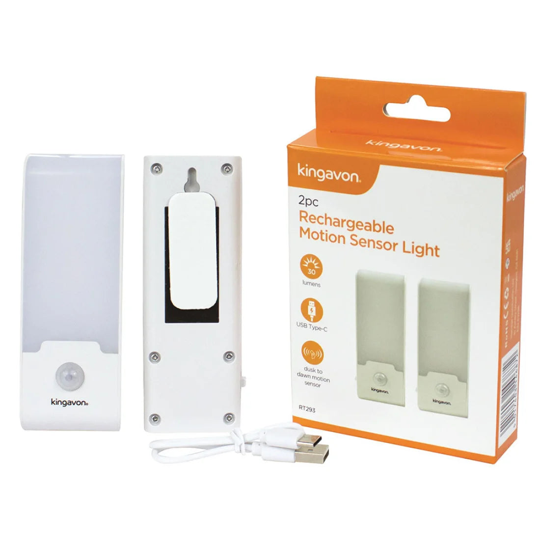 2PC RECHARGEABLE MOTION SENSOR LIGHT