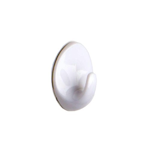 Self Adhesive Hooks, Large Oval, White 2pk