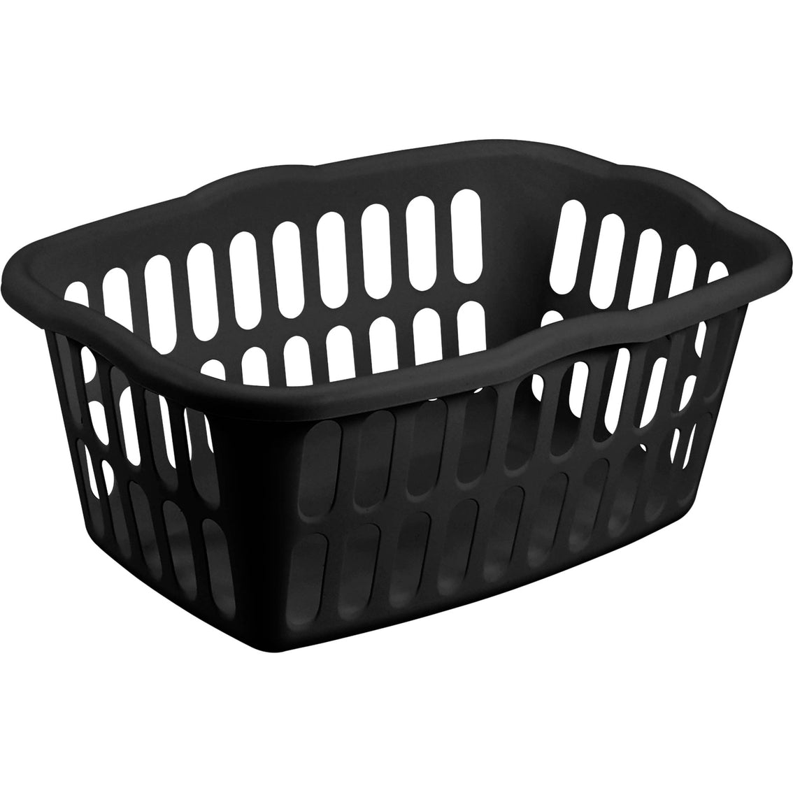 59CM RECT LAUNDRY BASKET BLACK —