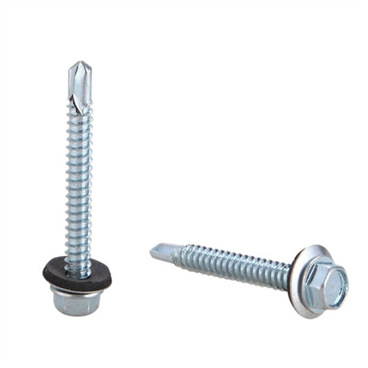 Self-Drilling Screws, Hex Head With Bonded Washers, BZP 5.5 X 19mm