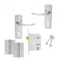 Aluminium Lock Packs, 2.1/2" 3-Lever Lock, 3 X 4" BZP Hinges & Screws