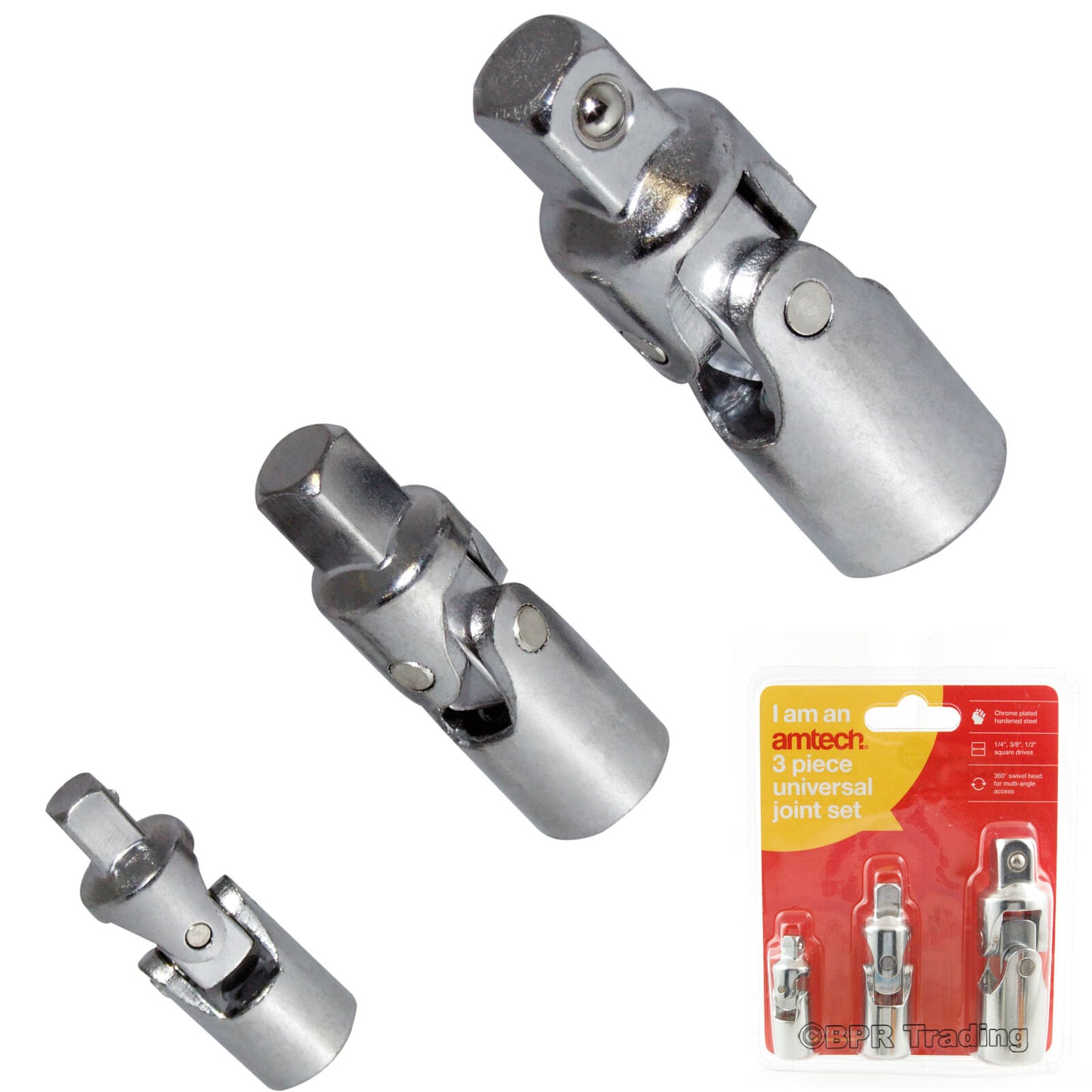 AMTECH 3 PIECE UNIVERSAL JOINT SET