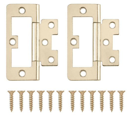Flush Hinges, Brassed 38mm 2pk