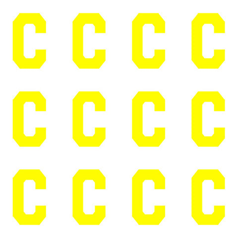 Reflective Yellow Self Adhesive Vinyl Letter C (75mm)