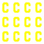 Reflective Yellow Self Adhesive Vinyl Letter C (75mm)