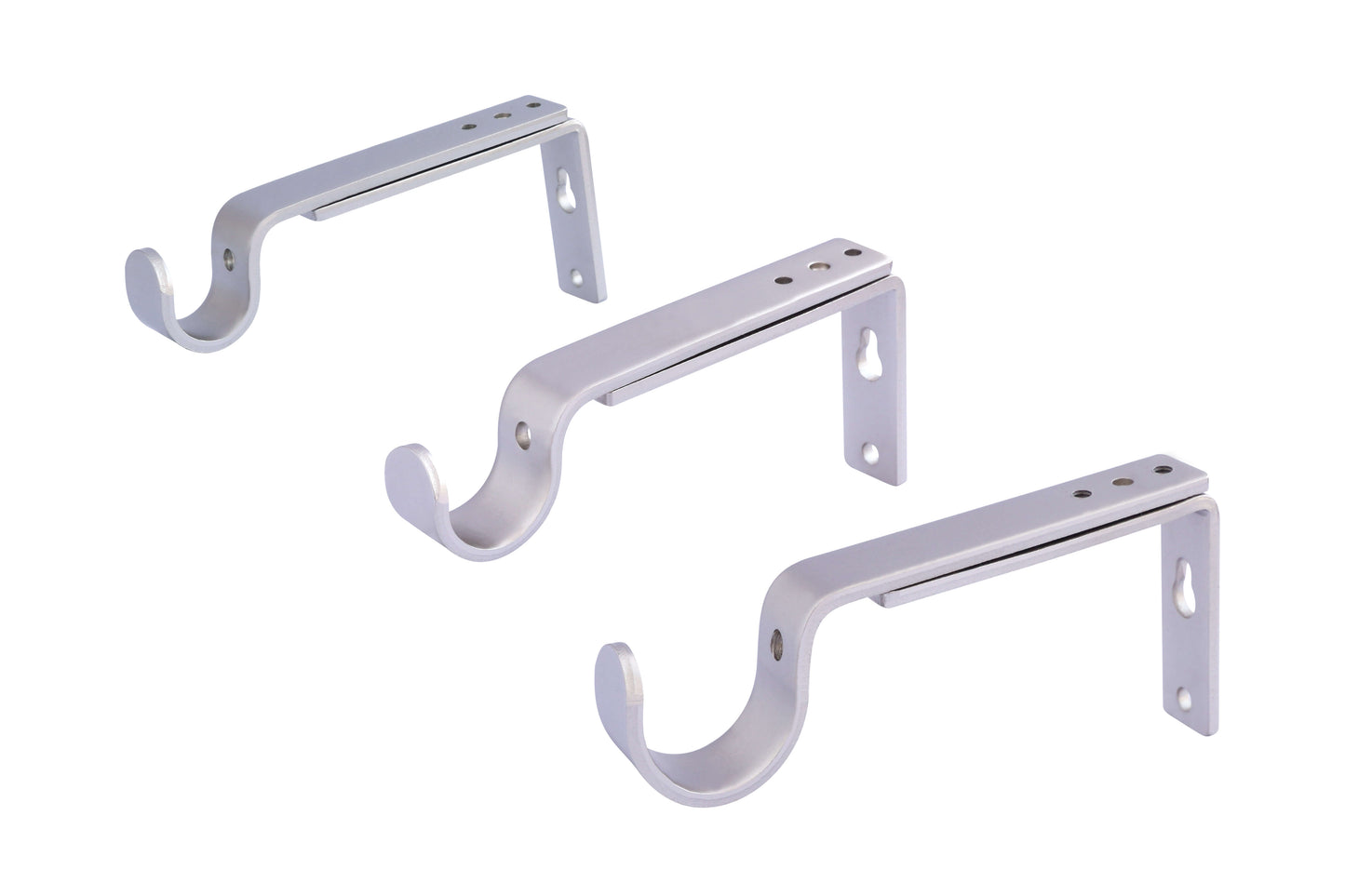 Supports de tringle à rideaux, métal nickelé (pour tringles jusqu'à 28 mm de diamètre)