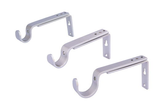 Supports de tringle à rideaux, métal nickelé (pour tringles jusqu'à 28 mm de diamètre)
