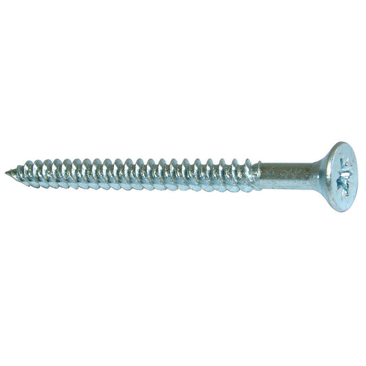 Woodscrews, Hardened Pozi Twinthread CSK, BZP (For Wood Or Chipboard) 8 X 2