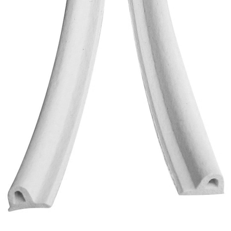 EDPM Rubber Draught Excluders, Self Adhesive P-Profile, White X 10 Metres
