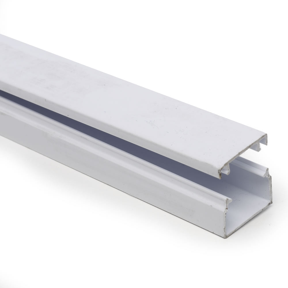 Cable Trunking, White PVC, 25mm X 16mm X 2 Metres