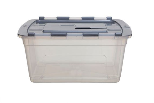 45L TOTE BOX SILVER LID