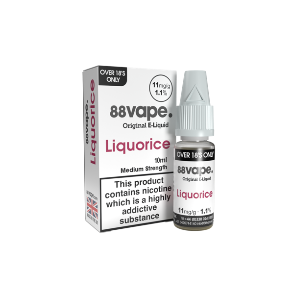 88Vape E-Liquid 11mg Liquorice 10ml