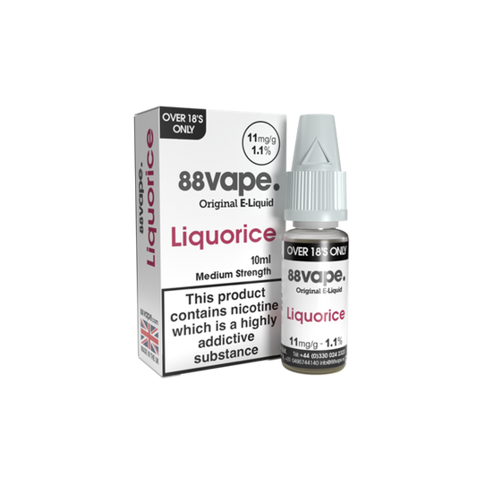 88Vape E-Liquid 11mg Liquorice 10ml