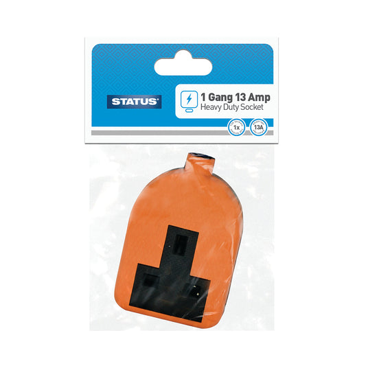 1 way - Orange - Re-wireable Socket Block - Status - 1 pk - in Poly Bag / Header Card