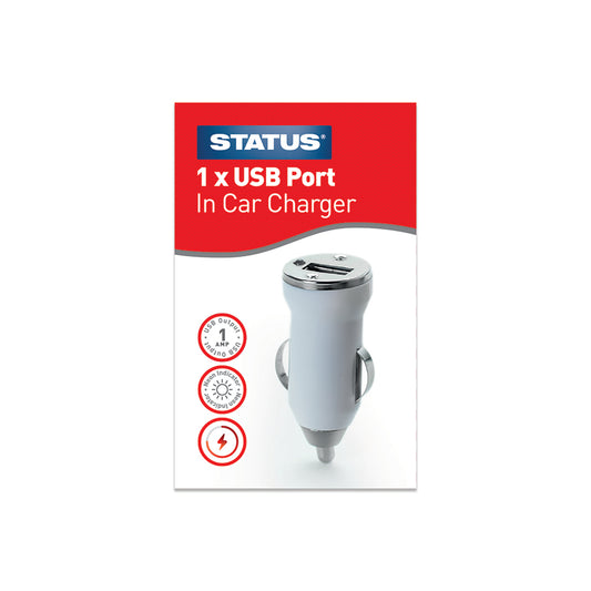 CHARGEUR DE VOITURE USB BLANC