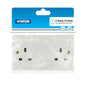 2 gang - 13 amp - Wall Socket - Unswitched - White - 1 pk