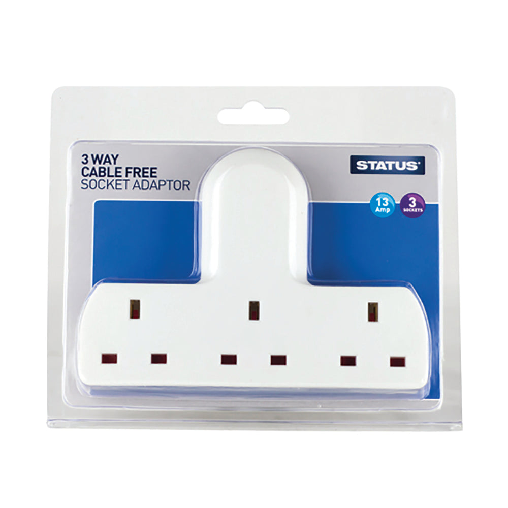 3 way - Cable-Free Socket - White -1 pk