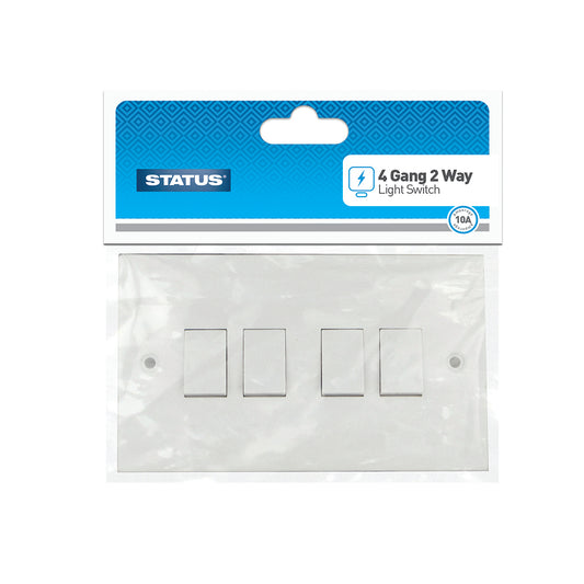 4 gang - 2 way - Light Switch - White -1 pk